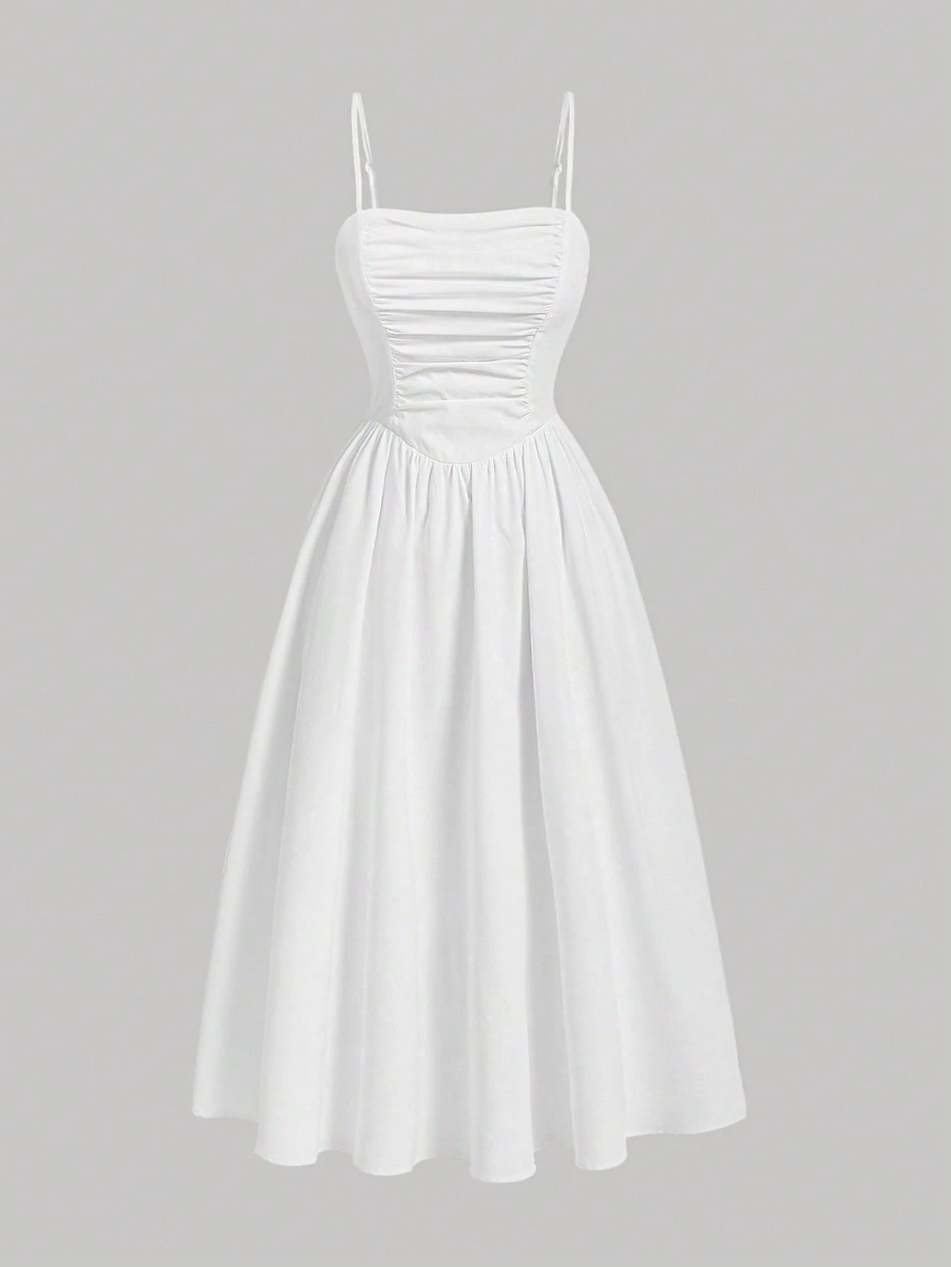 MOD Women's Casual Solid Color Pleated Camisole Dress, Summer, Wedding Guest Dress, Graduation Dress