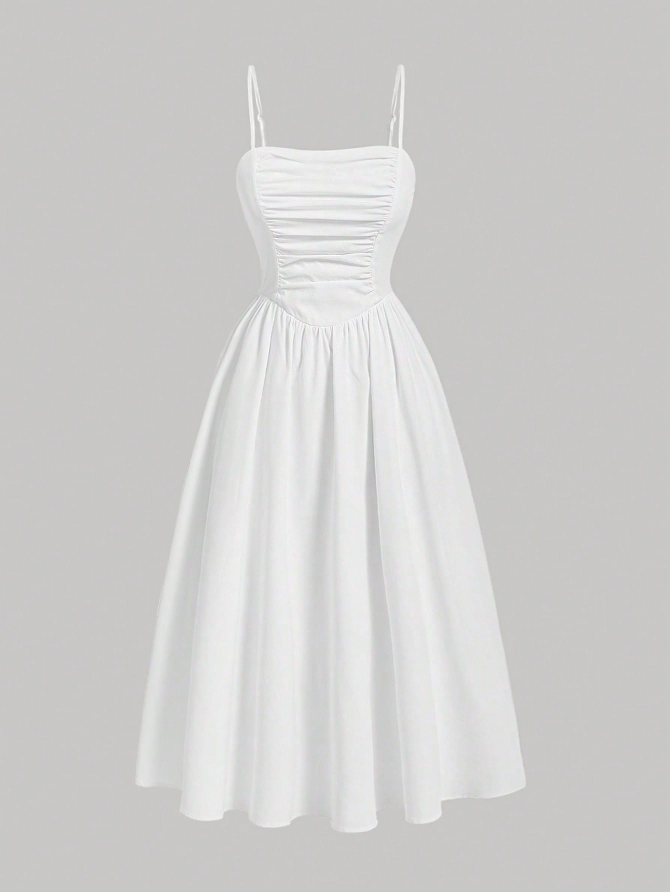 MOD Women's Casual Solid Color Pleated Camisole Dress, Summer, Wedding Guest Dress, Graduation Dress
