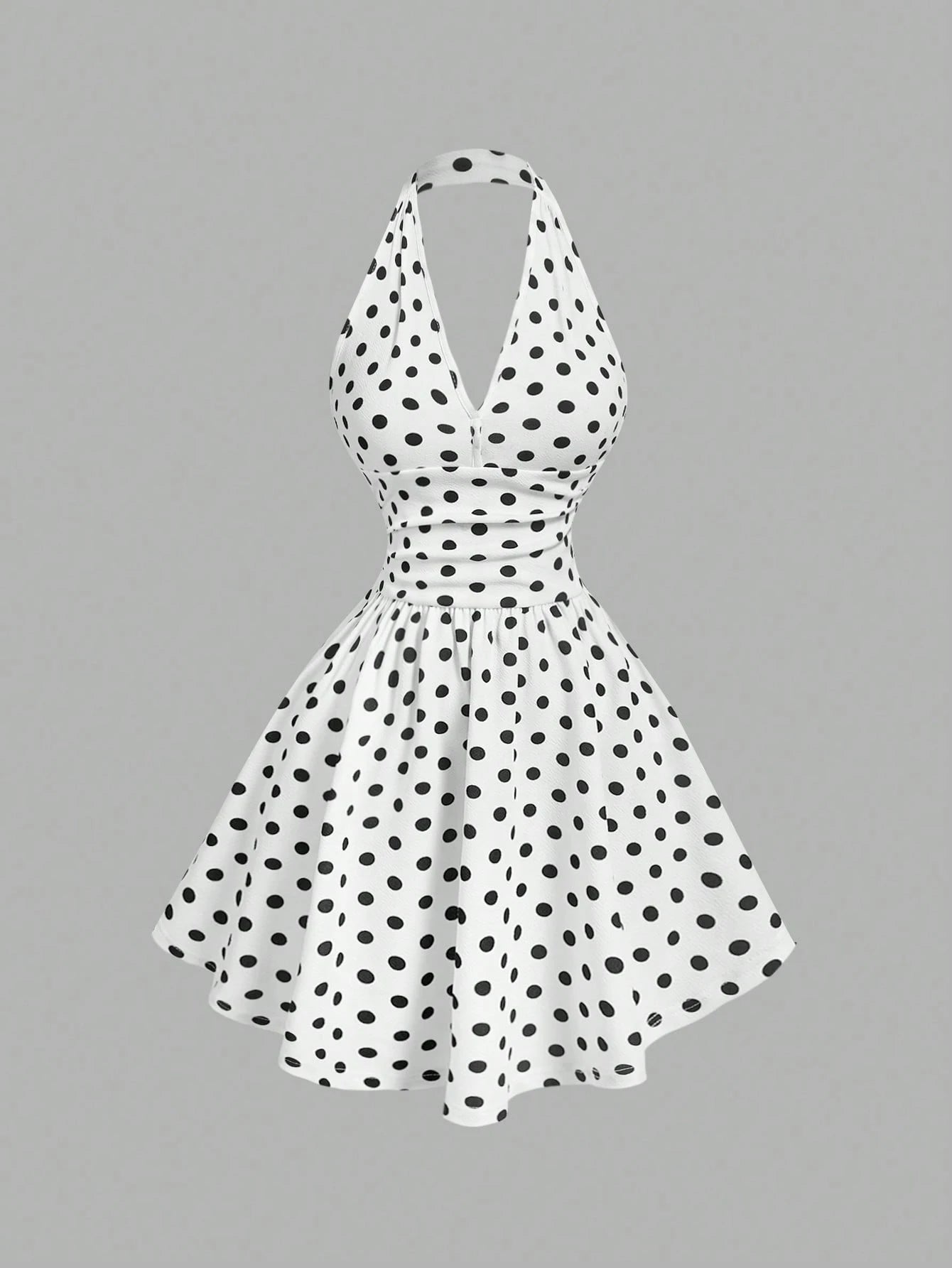 MOD Women's V-Neck Slim Polka Dot Bodycon Dress,Black Homecoming Dress,Hollowed Costumes,Elegant Women Dresses, Dress,Rave Outfits Festival,Summer For