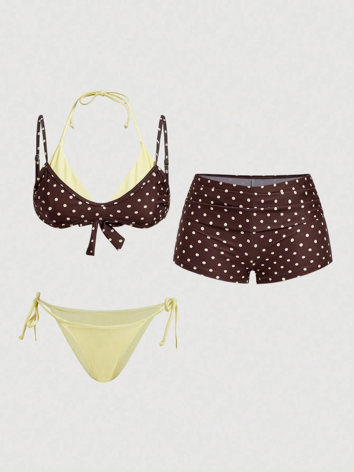 MOD Women's Vacation Beach Polka Dot Print Swimsuit Set