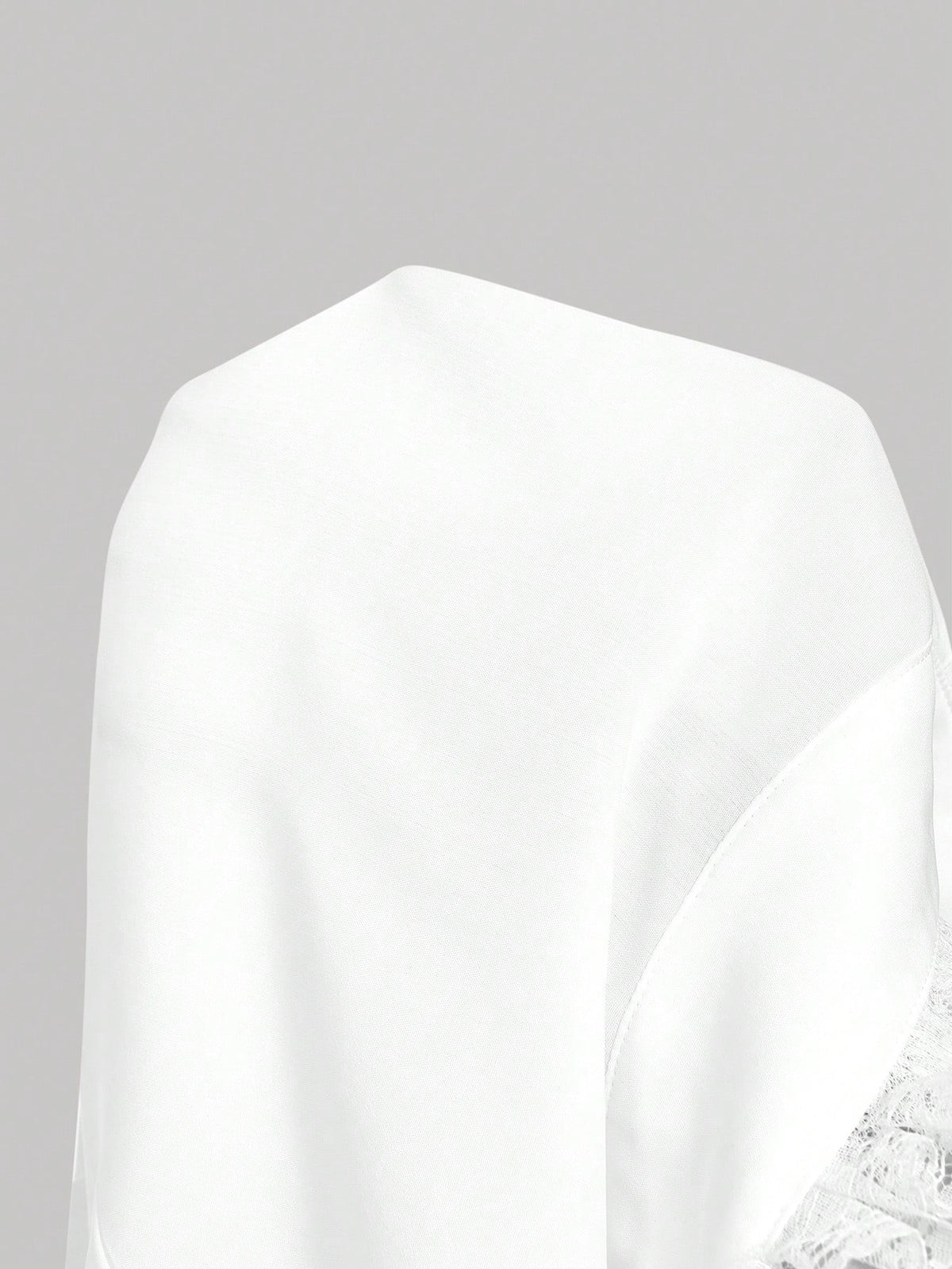 MOD Women's White Fitted Shirt With Ruffle Collar And Lantern Sleeves