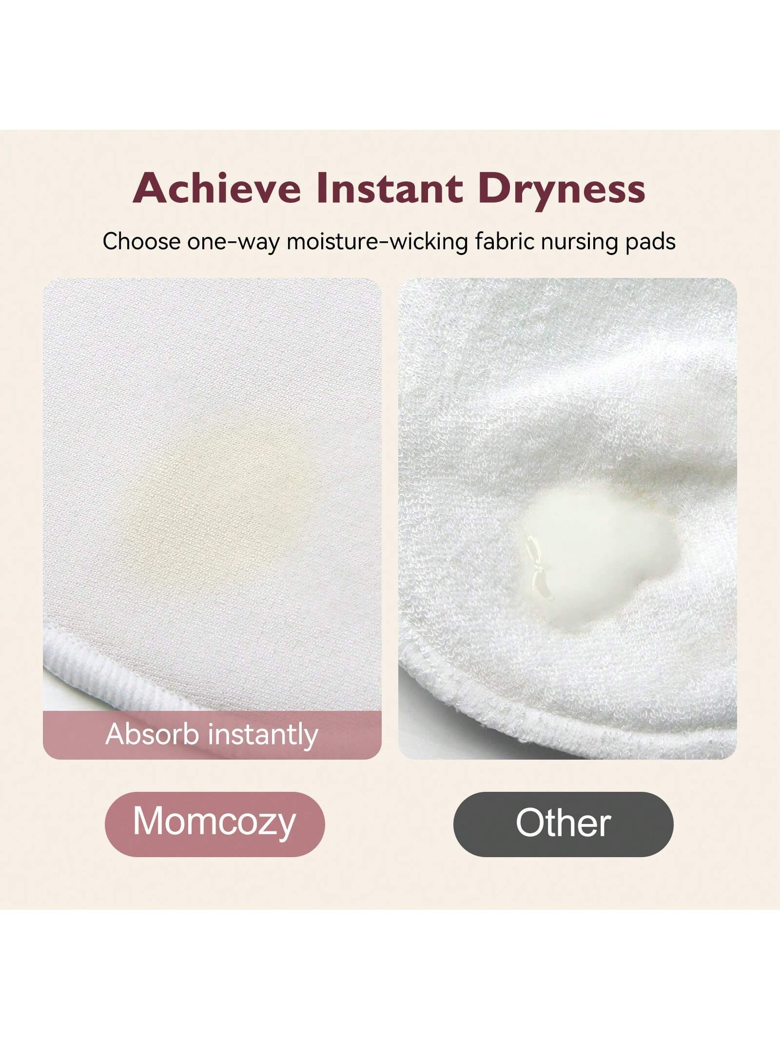 Momcozy 6/14 Pack Reusable Nursing Pads, Innovative Use Of One Way Moisture-Wicking Fabric & 4- Layer Washable Breast Pads