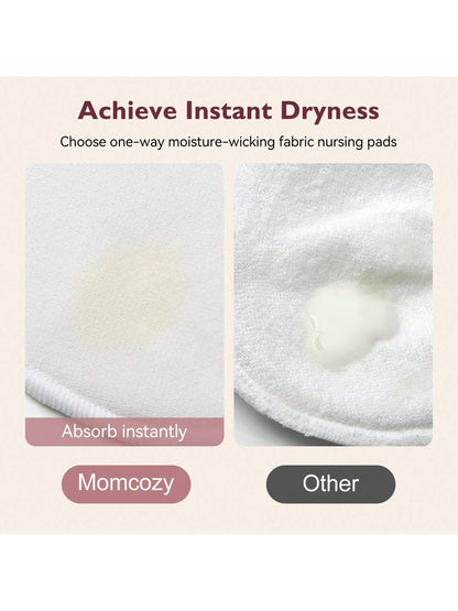 Momcozy 6/14 Pack Reusable Nursing Pads, Innovative Use Of One Way Moisture-Wicking Fabric & 4- Layer Washable Breast Pads