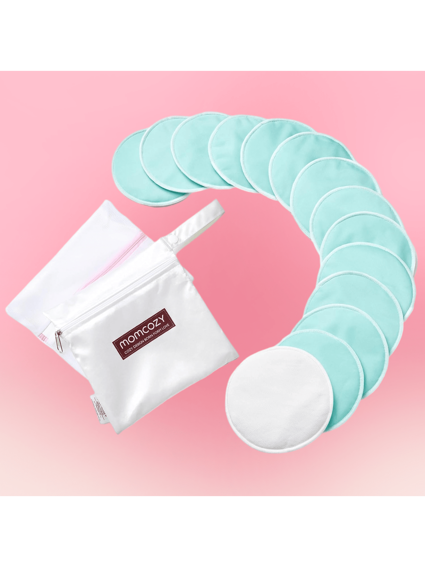 Momcozy 6/14 Pack Reusable Nursing Pads, Innovative Use Of One Way Moisture-Wicking Fabric & 4- Layer Washable Breast Pads