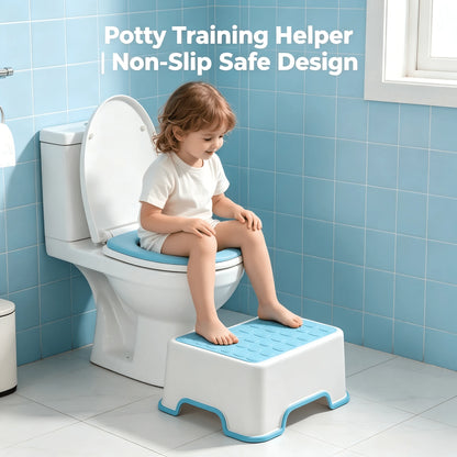 Montessori 2 Step Toddler Step Stool Anti-Slip Sturdy Potty Training Stool For Bathroom Kitchen Sink Toilet Helper For Kids Girls (Blue)