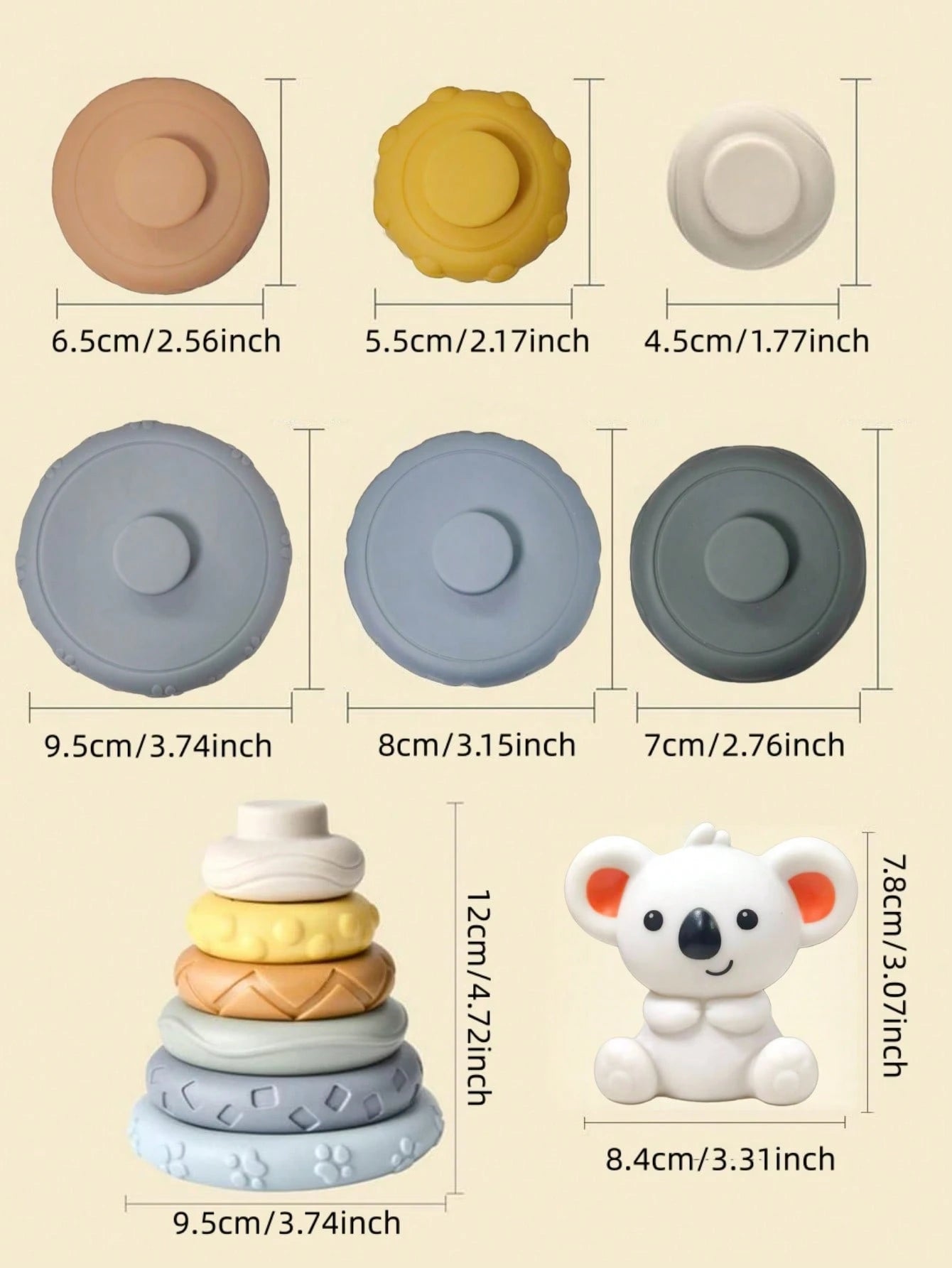 Montessori Baby Toys Soft Rubber Blocks Stacking Building Fun Toys Suitable For 6-12 Months Old Babies Soft Baby Toys Sensory Toys Stacking Soft Blocks Baby Teething Toys Newborn Gifts Baby Toys Toddl