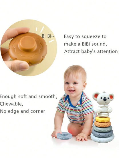 Montessori Baby Toys Soft Rubber Blocks Stacking Building Fun Toys Suitable For 6-12 Months Old Babies Soft Baby Toys Sensory Toys Stacking Soft Blocks Baby Teething Toys Newborn Gifts Baby Toys Toddl