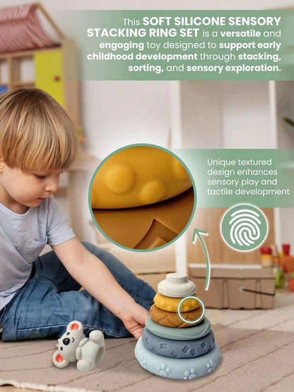 Montessori Baby Toys Soft Rubber Blocks Stacking Building Fun Toys Suitable For 6-12 Months Old Babies Soft Baby Toys Sensory Toys Stacking Soft Blocks Baby Teething Toys Newborn Gifts Baby Toys Toddl