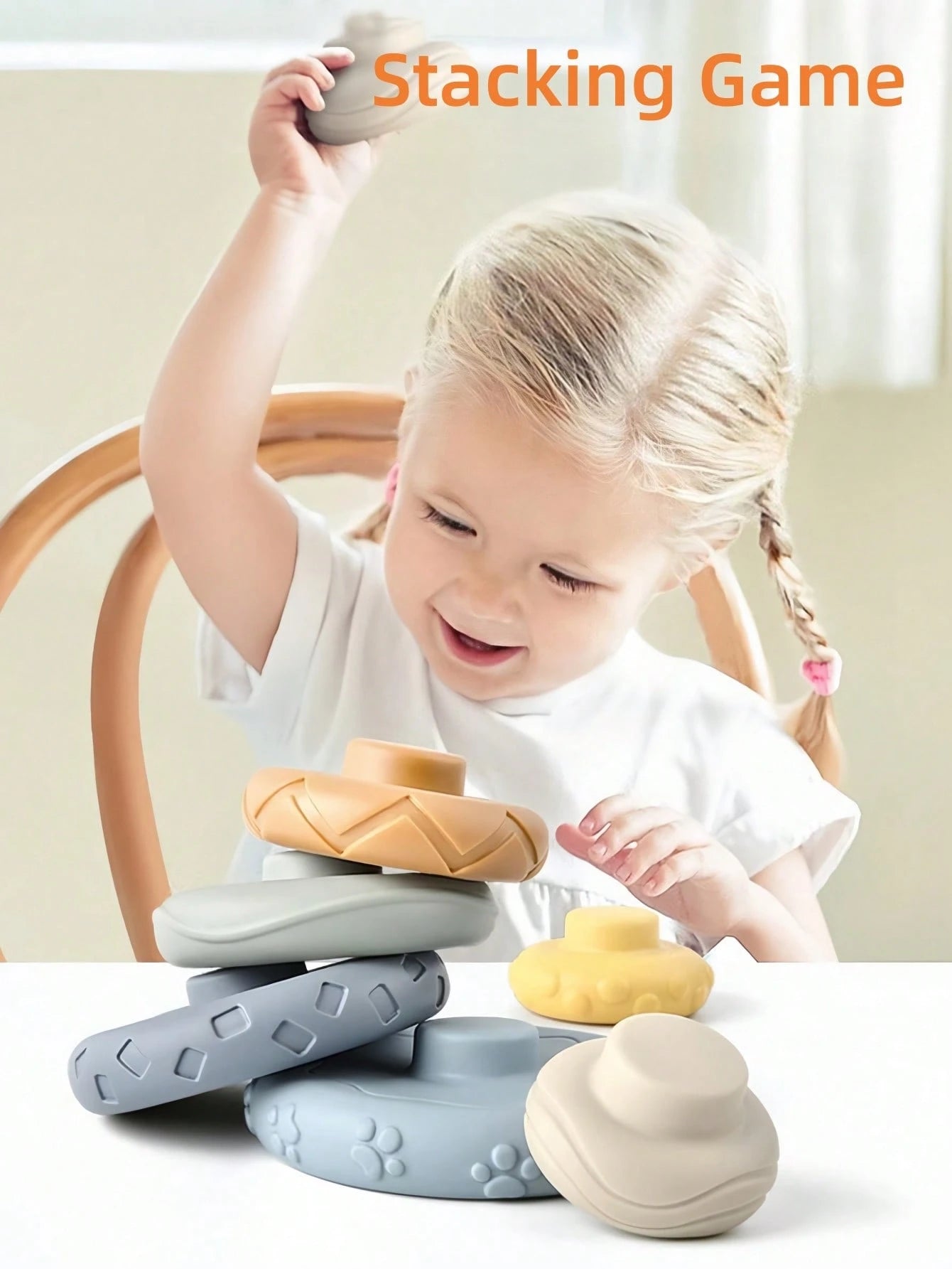 Montessori Baby Toys Soft Rubber Blocks Stacking Building Fun Toys Suitable For 6-12 Months Old Babies Soft Baby Toys Sensory Toys Stacking Soft Blocks Baby Teething Toys Newborn Gifts Baby Toys Toddl