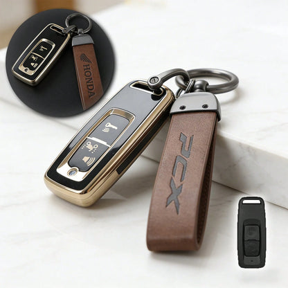 Motorcycle Gold Edged Soft TPU Key Case Cover With 2 Buttons. Motorcycle Intelligent Remote Control Key Protection Cover With Anti Fall And Anti Scratch Fully Wrapped Shell Compatible With Honda 2-But