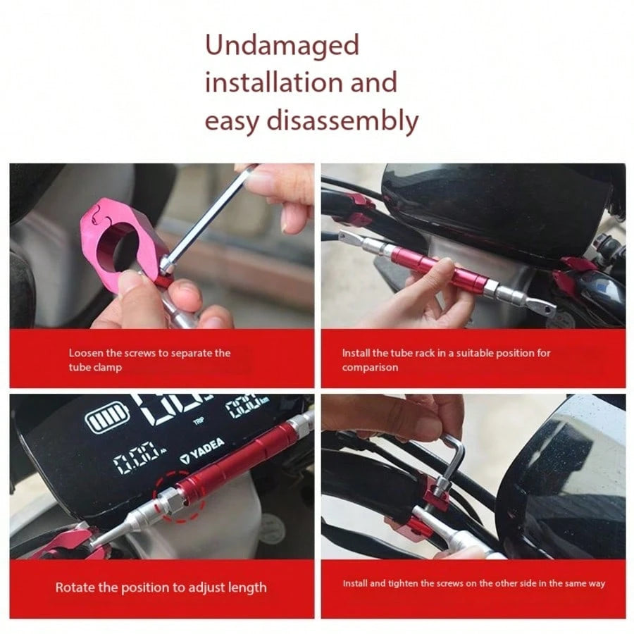 Motorcycle Handlebar Phone Holder, Adjustable Aluminum Alloy Balance Bar Extender For Scooter Modification