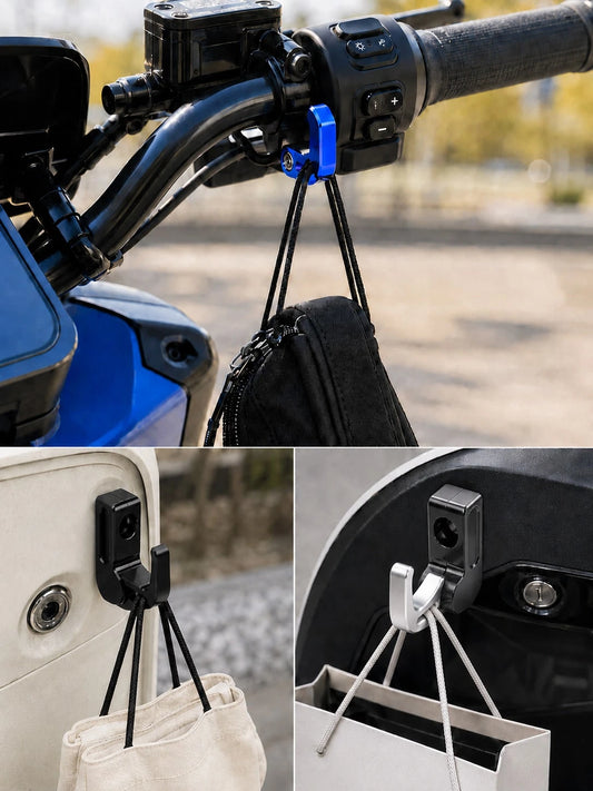 Motorcycle Helmet Hook, Foldable Motorcycle Hook Bolt-On Luggage Bag Hanger, 90 Degree Folding Claw Hook For Hanging Helmet Grocery Bags Gloves, 1pc CNC Aluminum Alloy Storage Hook Holder For Scooter