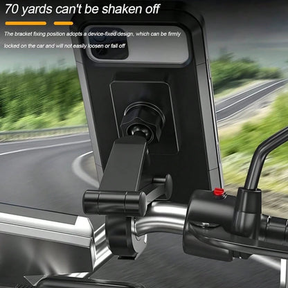 Motorcycle Phone Mount, 360° Rotating Touch-Sensitive Bicycle Phone Holder, Anti-Theft Waterproof Bicycle Smartphone Grip Clamp, Compatible With Motorcycles, Scooters And Other Models