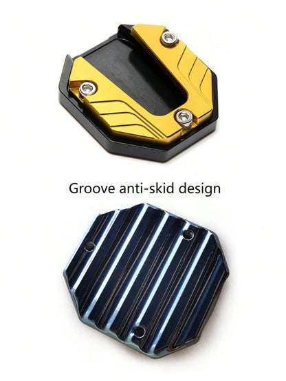 Motorcycle Side Stand Pad, Anti-Slip Side Stand Extension Plate, Enlarged Kickstand Extender Foot Pad For Motorcycle & Bike, Non-Slip Support Base, Side Stand Extension Pad With Stable Enlarged Design