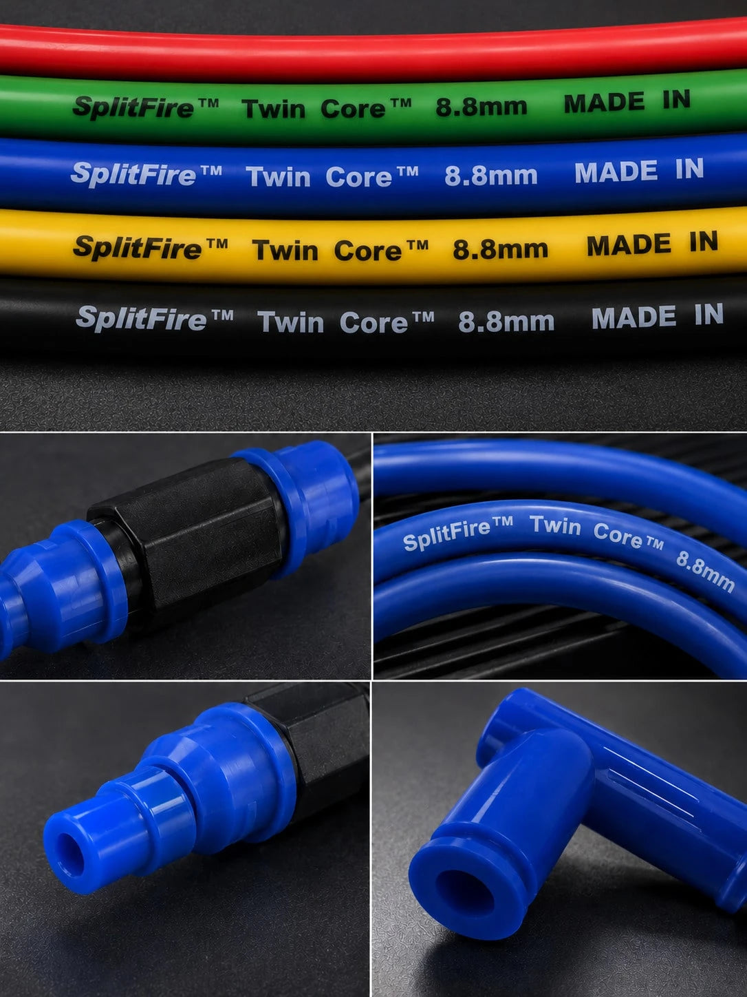 Motorcycle Spark Plug Wire 8.8mm Silicone Ignition Coil Cable With 90 Degree Spark Plug Cap, Quick Connect High Performance Racing Ignition Wire, Universal Replacement For Gy6 50cc 125cc 150cc Scooter