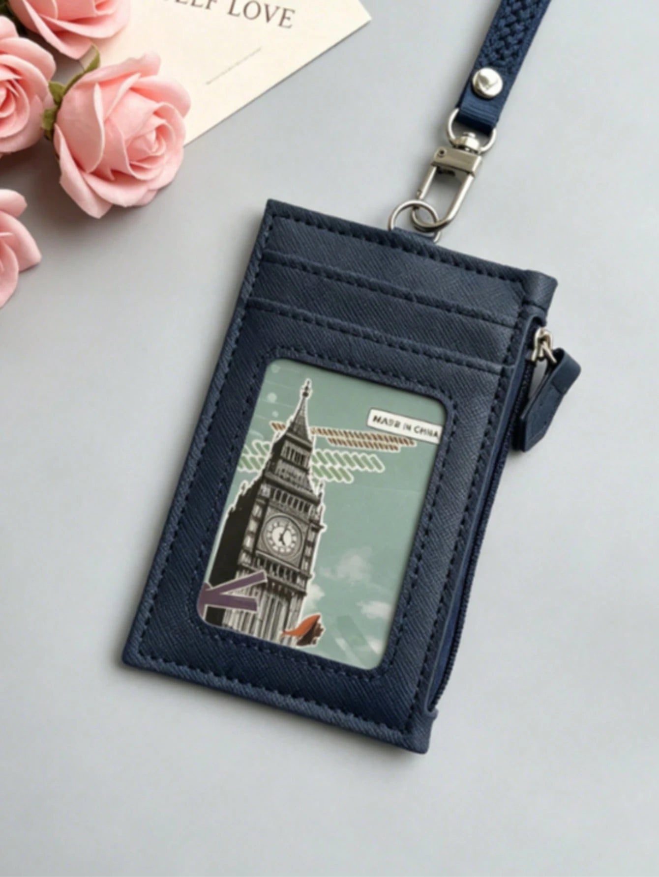 Multi-Card Slot PU Leather Lanyard Card Holder With Zipper Coin Pouch, Unisex Student/Work ID Card Case Travel Essential Holiday Essential Teacher Gift Birthday Gift