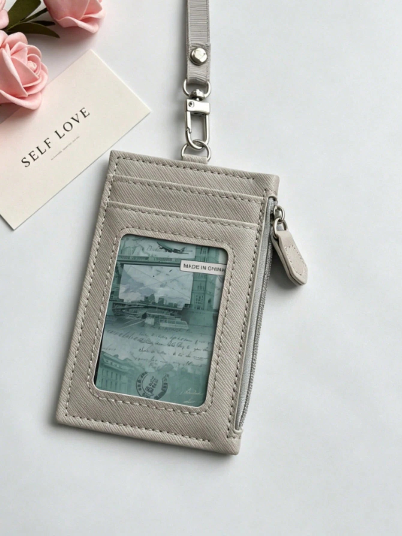 Multi-Card Slot PU Leather Lanyard Card Holder With Zipper Coin Pouch, Unisex Student/Work ID Card Case Travel Essential Holiday Essential Teacher Gift Birthday Gift