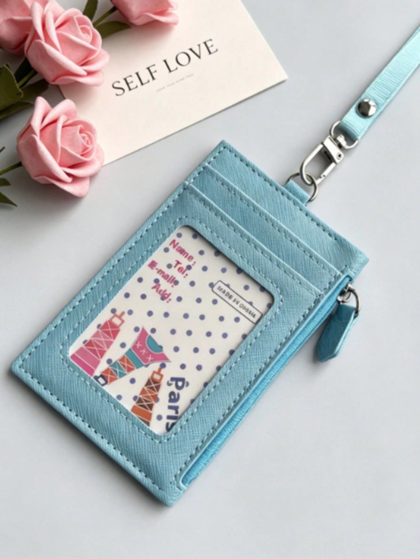 Multi-Card Slot PU Leather Lanyard Card Holder With Zipper Coin Pouch, Unisex Student/Work ID Card Case Travel Essential Holiday Essential Teacher Gift Birthday Gift