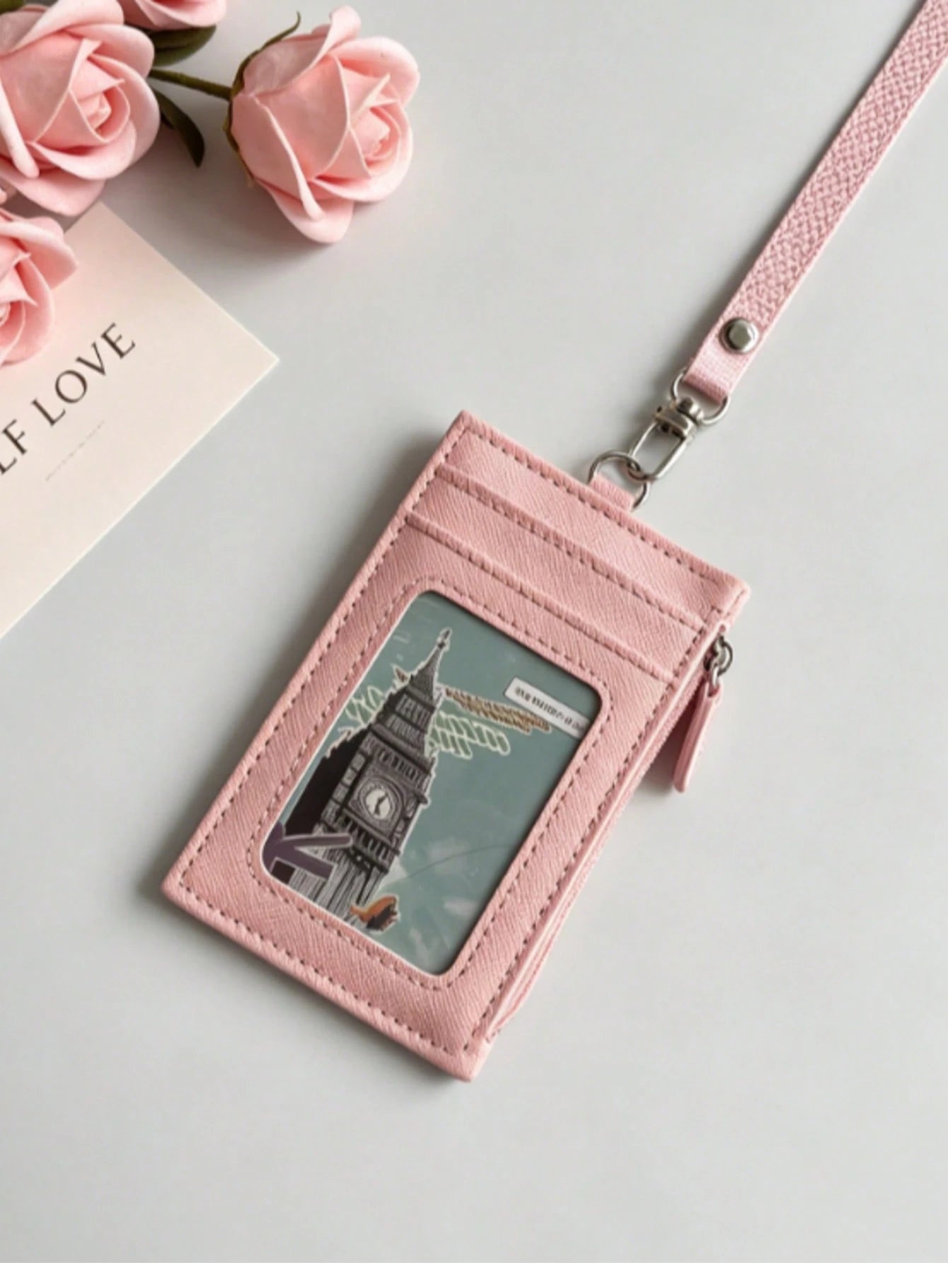 Multi-Card Slot PU Leather Lanyard Card Holder With Zipper Coin Pouch, Unisex Student/Work ID Card Case Travel Essential Holiday Essential Teacher Gift Birthday Gift