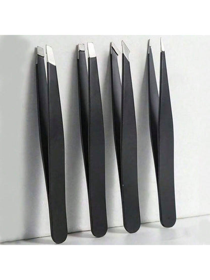 Multi-Functional Eyebrow Tweezers, 4pcs Stainless Steel Eyebrow Hair Removal Trimming Makeup Tool Set, Precision Tweezers For Shaping Eyebrows, Removing Fine Hairs, And More,Makeup,Cheap,Room Decor,Va