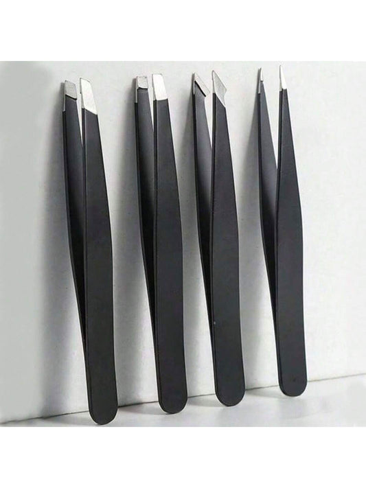 Multi-Functional Eyebrow Tweezers, 4pcs Stainless Steel Eyebrow Hair Removal Trimming Makeup Tool Set, Precision Tweezers For Shaping Eyebrows, Removing Fine Hairs, And More,Makeup,Cheap,Room Decor,Va