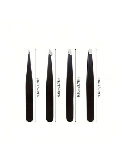 Multi-Functional Eyebrow Tweezers, 4pcs Stainless Steel Eyebrow Hair Removal Trimming Makeup Tool Set, Precision Tweezers For Shaping Eyebrows, Removing Fine Hairs, And More,Makeup,Cheap,Room Decor,Va