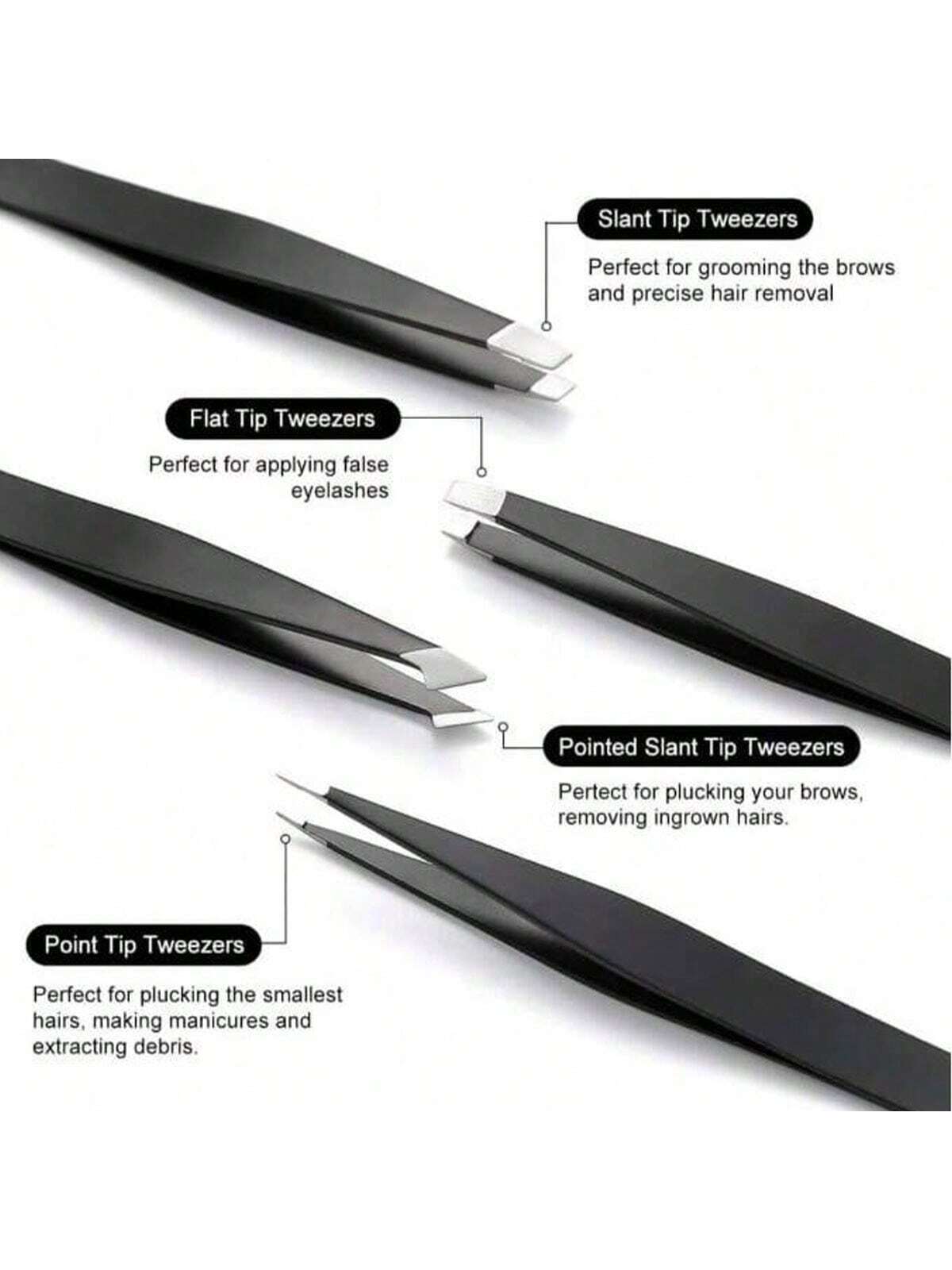 Multi-Functional Eyebrow Tweezers, 4pcs Stainless Steel Eyebrow Hair Removal Trimming Makeup Tool Set, Precision Tweezers For Shaping Eyebrows, Removing Fine Hairs, And More,Makeup,Cheap,Room Decor,Va