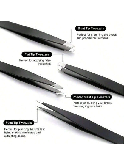 Multi-Functional Eyebrow Tweezers, 4pcs Stainless Steel Eyebrow Hair Removal Trimming Makeup Tool Set, Precision Tweezers For Shaping Eyebrows, Removing Fine Hairs, And More,Makeup,Cheap,Room Decor,Va