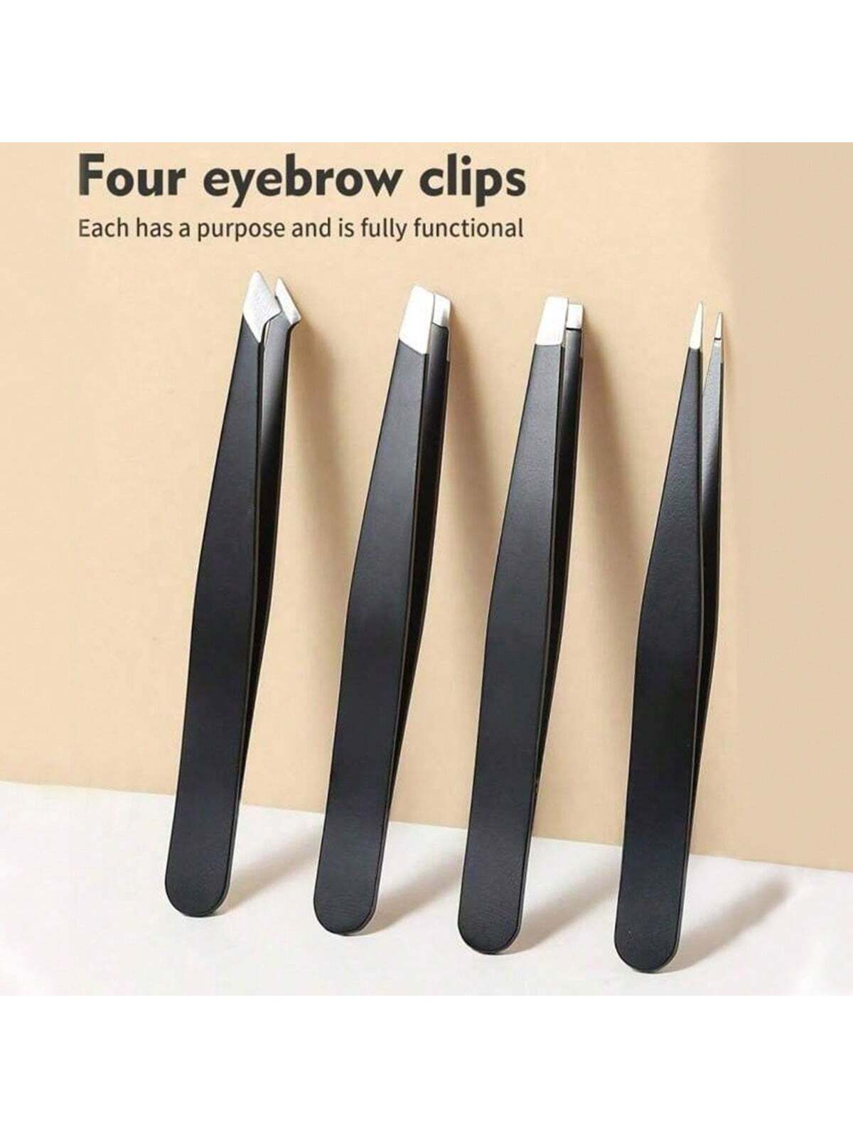 Multi-Functional Eyebrow Tweezers, 4pcs Stainless Steel Eyebrow Hair Removal Trimming Makeup Tool Set, Precision Tweezers For Shaping Eyebrows, Removing Fine Hairs, And More,Makeup,Cheap,Room Decor,Va