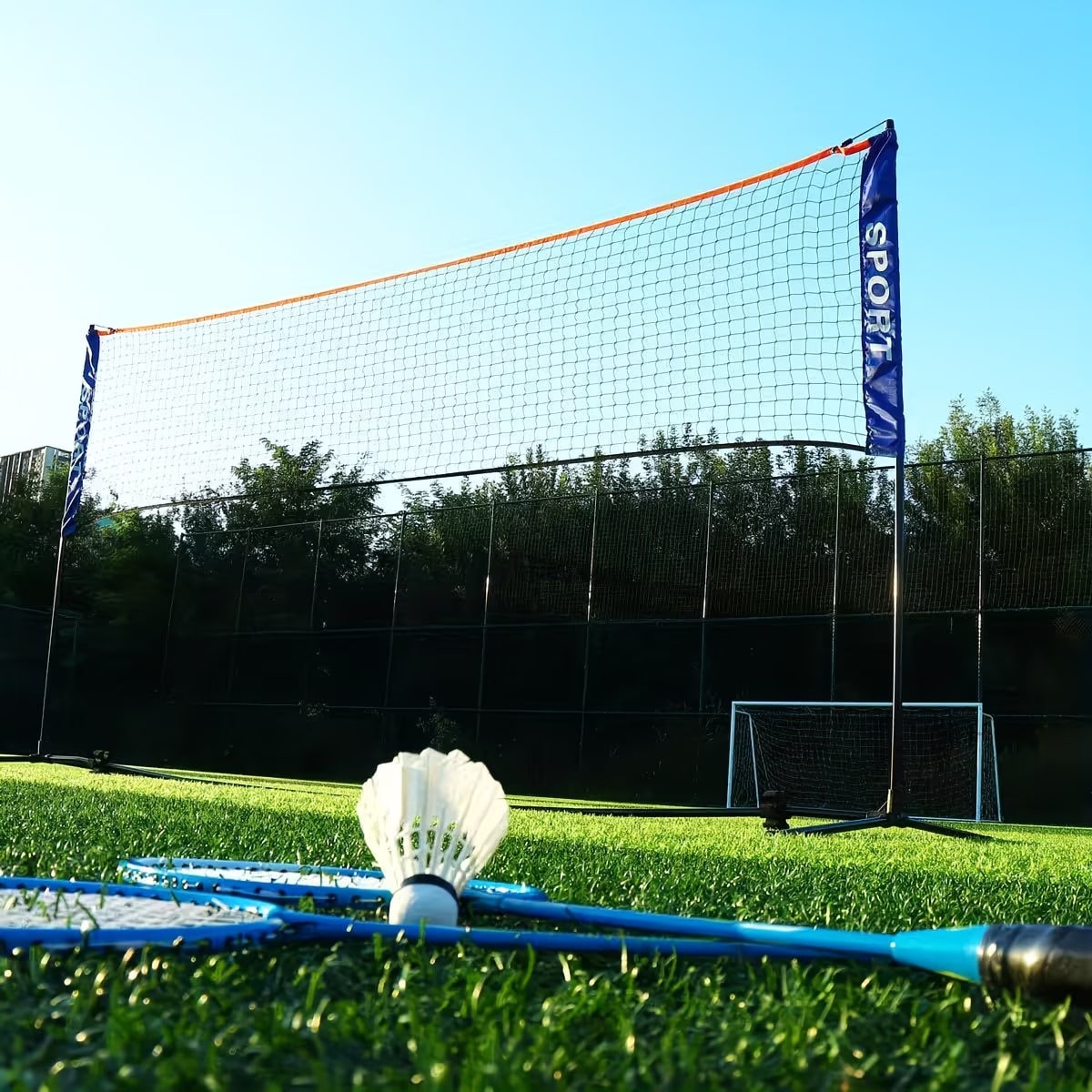 Multi-Purpose Portable Nylon Net, Tennis And Badminton Net, Court Net, No Frame, Badminton Sports Accessories, Badminton Training, Suitable For Badminton, Leather Ball, Tennis, Volleyball, Easy To Ins