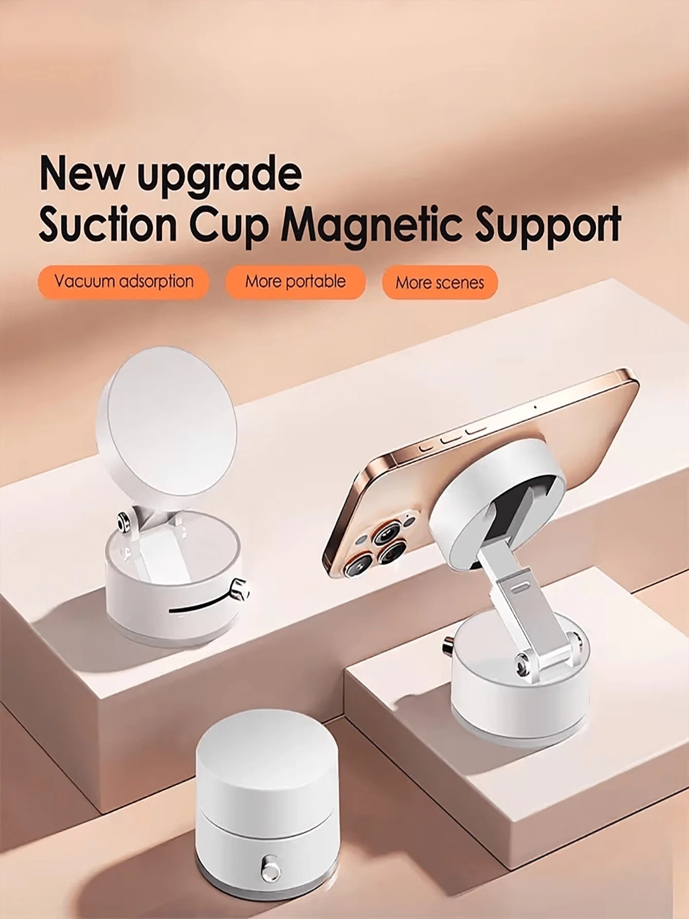 Multifunctional 360° 3-Axis Foldable MagSafe Car Phone Mount- Vacuum Magnetic Base, Supports Navigation, Compatible With All MagSafe Devices, Zinc Alloy Material, Multi-Angle Adjustment, Compact Fold