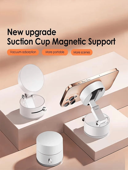 Multifunctional 360° 3-Axis Foldable MagSafe Car Phone Mount- Vacuum Magnetic Base, Supports Navigation, Compatible With All MagSafe Devices, Zinc Alloy Material, Multi-Angle Adjustment, Compact Fold