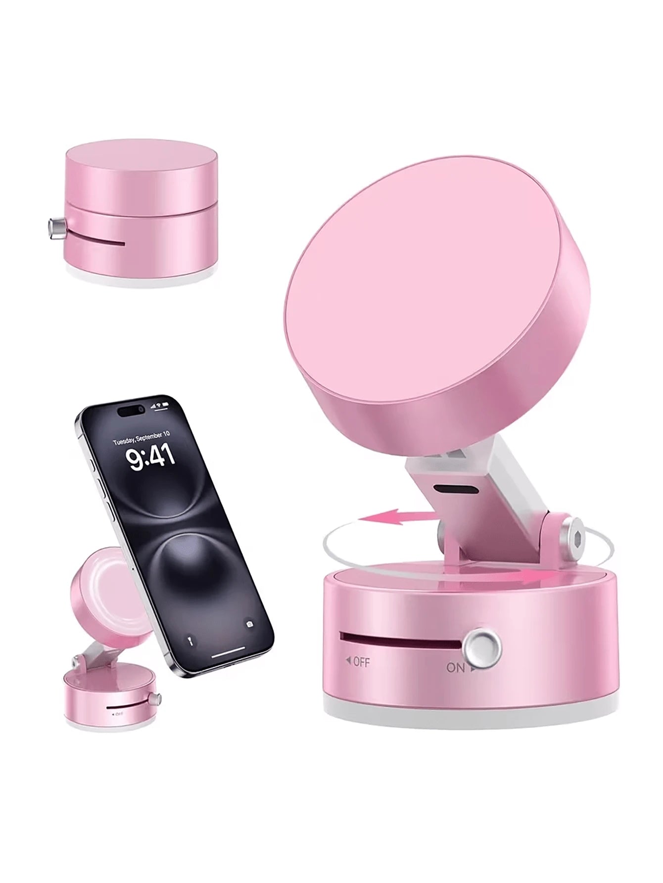 Multifunctional 360° 3-Axis Foldable MagSafe Car Phone Mount- Vacuum Magnetic Base, Supports Navigation, Compatible With All MagSafe Devices, Zinc Alloy Material, Multi-Angle Adjustment, Compact Fold