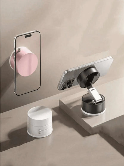 Multifunctional 360° 3-Axis Foldable MagSafe Car Phone Mount- Vacuum Magnetic Base, Supports Navigation, Compatible With All MagSafe Devices, Zinc Alloy Material, Multi-Angle Adjustment, Compact Fold