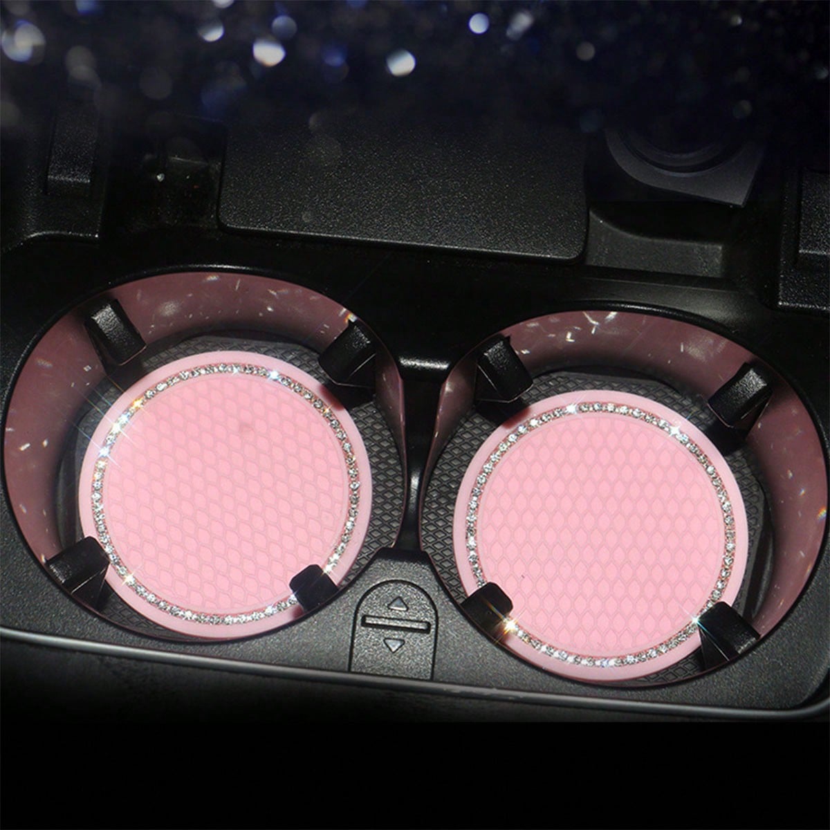 Multifunctional Car Cup Mat Holder With Water Crystals, Creative Grid Honeycomb Design Non-Slip Auto Storage Pad