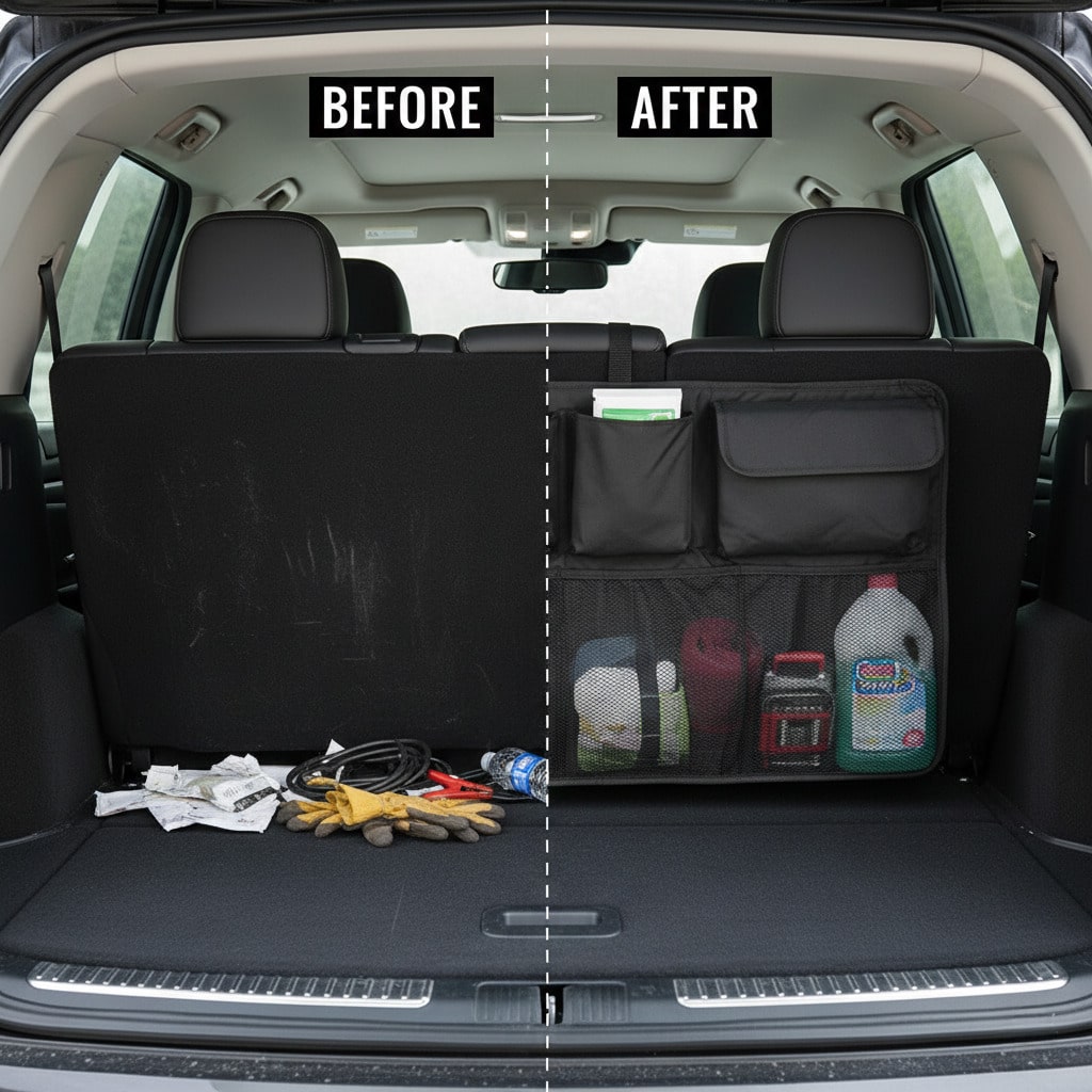 Multifunctional Car Hanging Organizer Bag, Large Capacity Multi-Pocket Storage With Compartments, Fits Trunk Or Seat Back, Easy Interior Clutter Organization, Travel Storage Essential, Multiple Styles