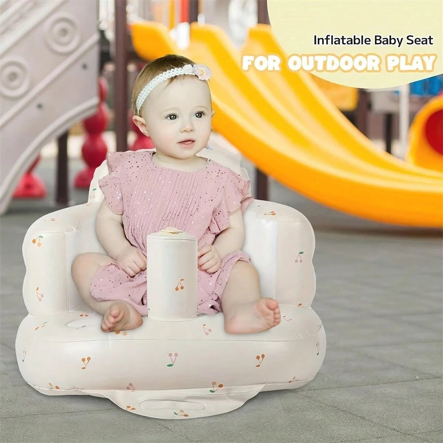 Multifunctional Inflatable Baby Learning Chair And Baby Bath Stool, Baby Inflatable Seat For Babies 3 Months And Up Summer Inflatable Baby Seat For Sitting Up, Blow Up Baby Floor Seat, Baby Shower Ch