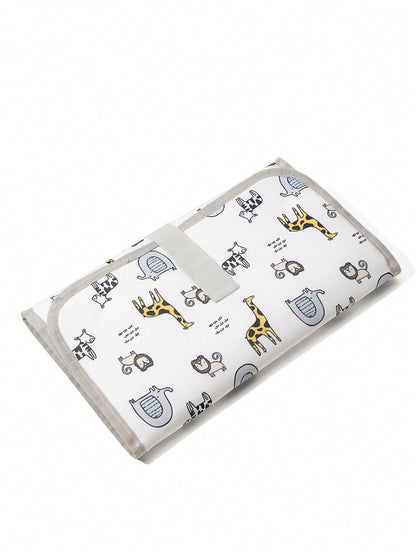 Multifunctional Waterproof Diaper Bag,Padded Changing Mat, Oxford Cloth Printed Tote Handbag For Baby/Infant, Suitable For Hanging On Stroller
