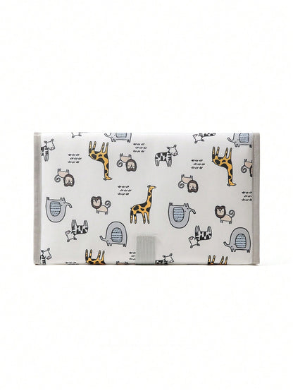 Multifunctional Waterproof Diaper Bag,Padded Changing Mat, Oxford Cloth Printed Tote Handbag For Baby/Infant, Suitable For Hanging On Stroller