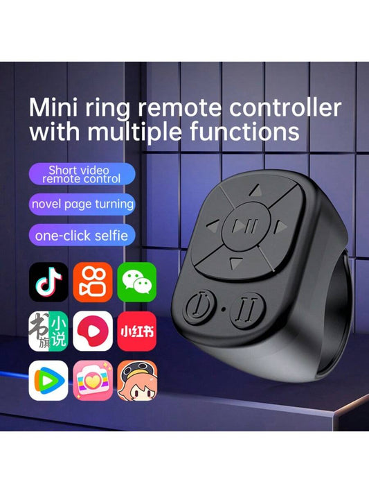 Multipurpose Bluetooth Remote Control,Suitable For Smartphone, Tablet, IOS & Android Device, Wireless Shutter, Video Recording, Slouchy Person Assistant,Selfie Stick, Music Volume Adjustment, Charging
