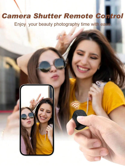 Multipurpose Bluetooth Remote Control,Suitable For Smartphone, Tablet, IOS & Android Device, Wireless Shutter, Video Recording, Slouchy Person Assistant,Selfie Stick, Music Volume Adjustment, Charging