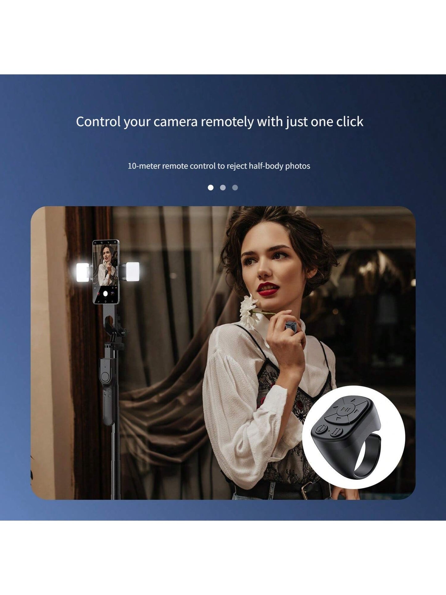 Multipurpose Bluetooth Remote Control,Suitable For Smartphone, Tablet, IOS & Android Device, Wireless Shutter, Video Recording, Slouchy Person Assistant,Selfie Stick, Music Volume Adjustment, Charging