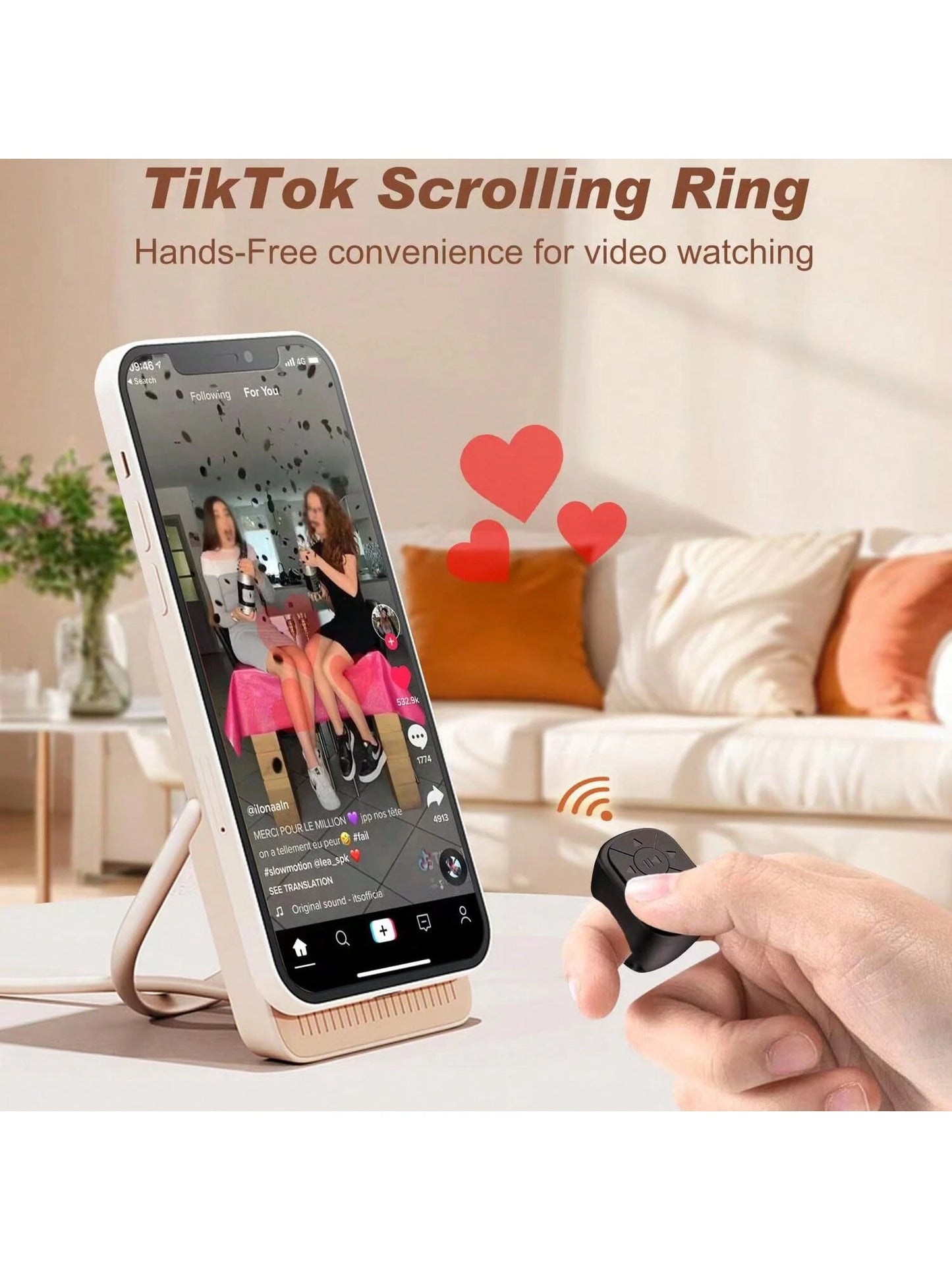 Multipurpose Bluetooth Remote Control,Suitable For Smartphone, Tablet, IOS & Android Device, Wireless Shutter, Video Recording, Slouchy Person Assistant,Selfie Stick, Music Volume Adjustment, Charging