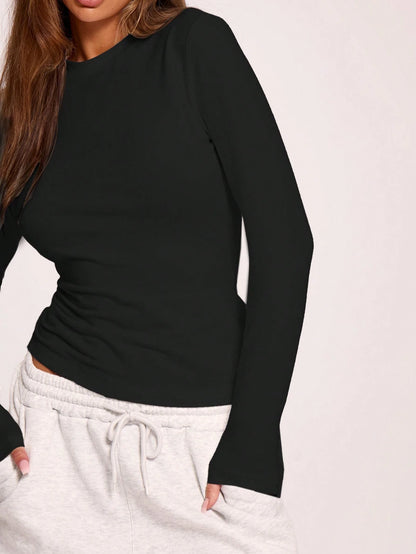 MUSERA Long Sleeve Crew Neck Top Casual Vacation Casual Everyday Airport Holiday Winter Spring Summer Office