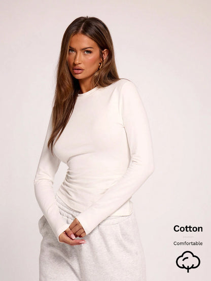 MUSERA Long Sleeve Crew Neck Top Casual Vacation Casual Everyday Airport Holiday Winter Spring Summer Office
