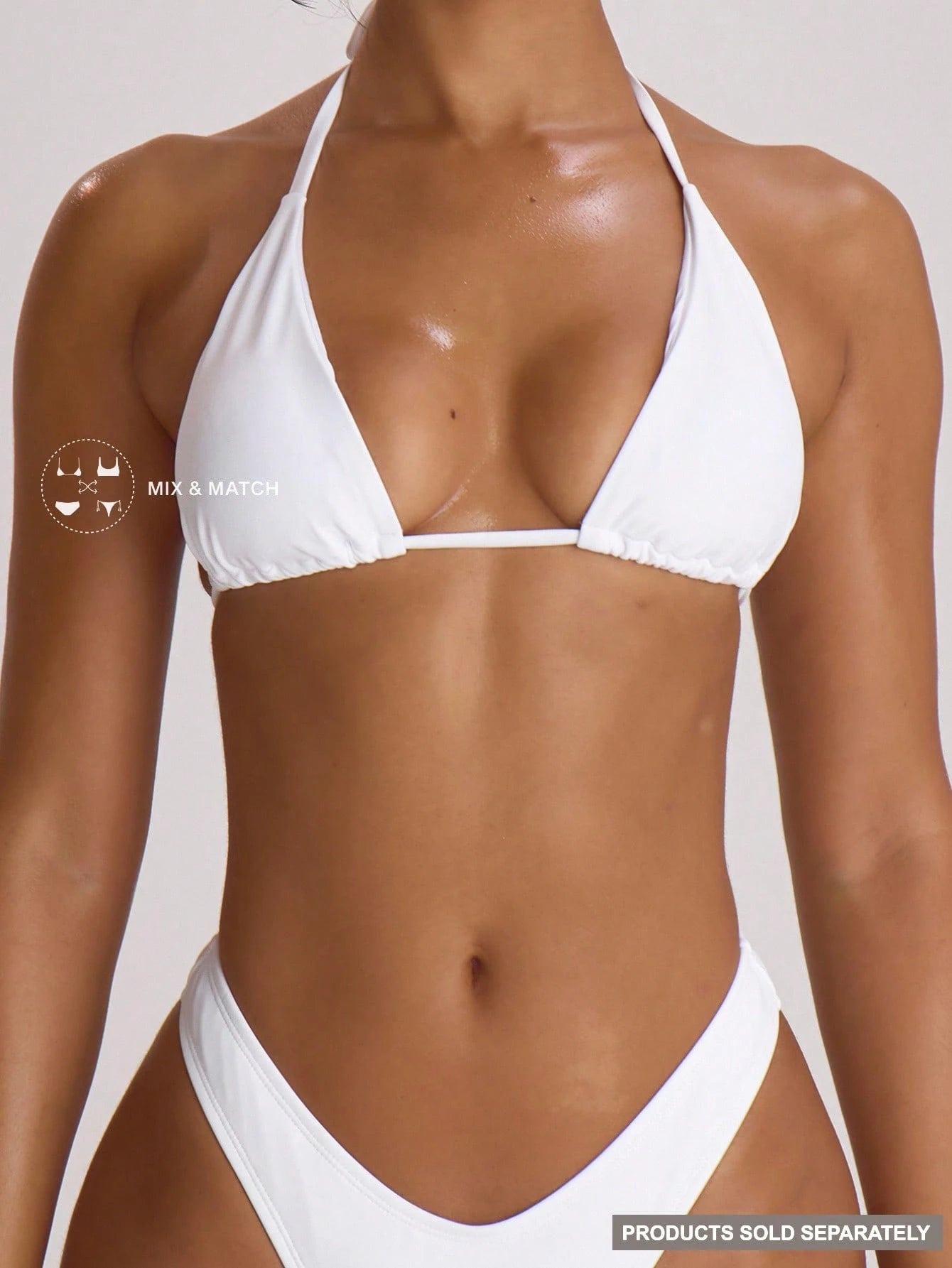Musera Resort Triangle Halterneck Tie Bikini Top Swim Vacation Holiday Summer Travel Beachwear Basics Solid Colour Swimwear Resort Core