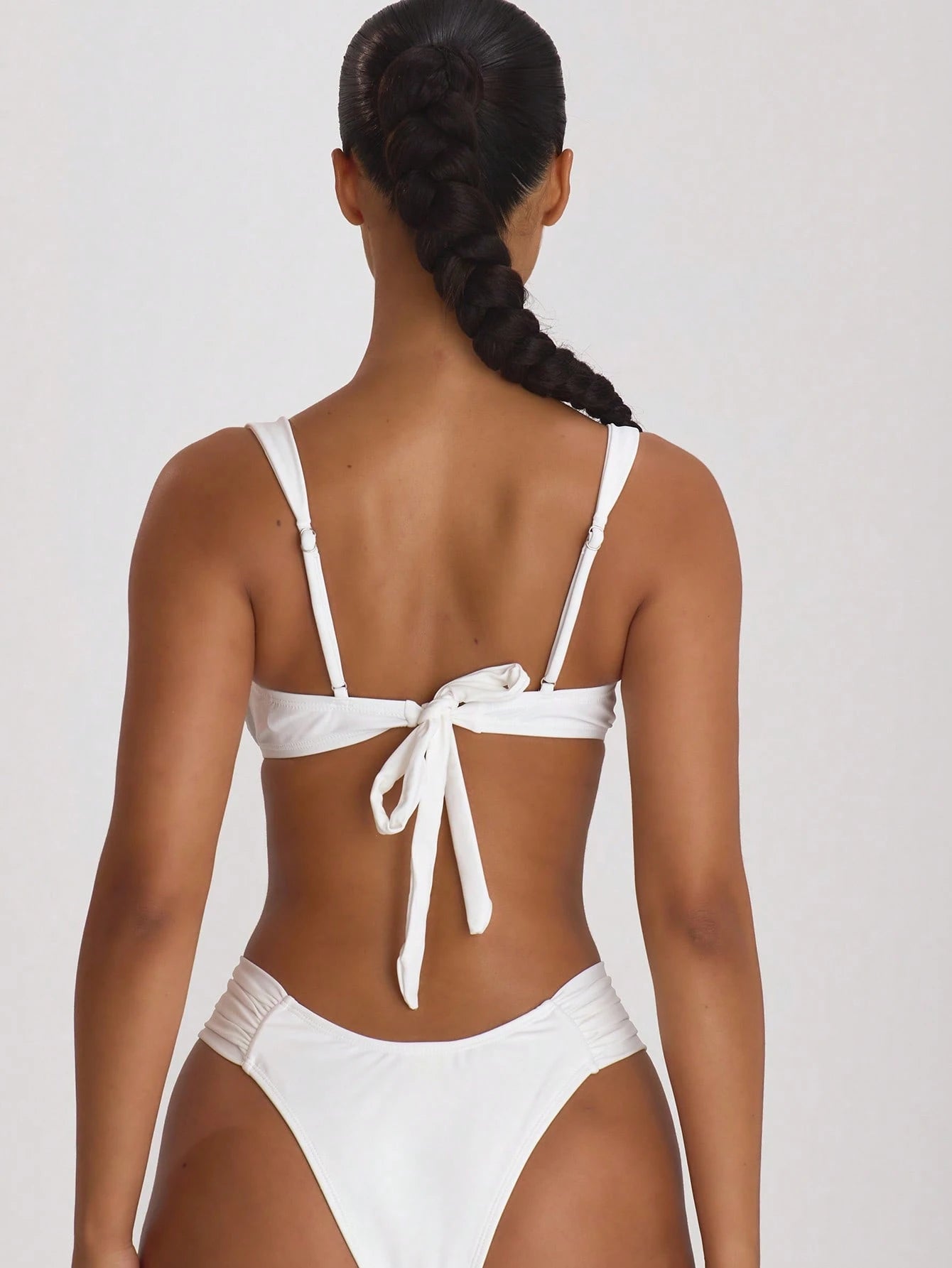 Musera Resort Underwire Thick Shoulder Ruched Cup Bikini Top Swim Vacation Holiday Summer Travel Beachwear Basics Hen Do Wedding Bridal Bachelorette Swimwear Solid Colour Resort Core