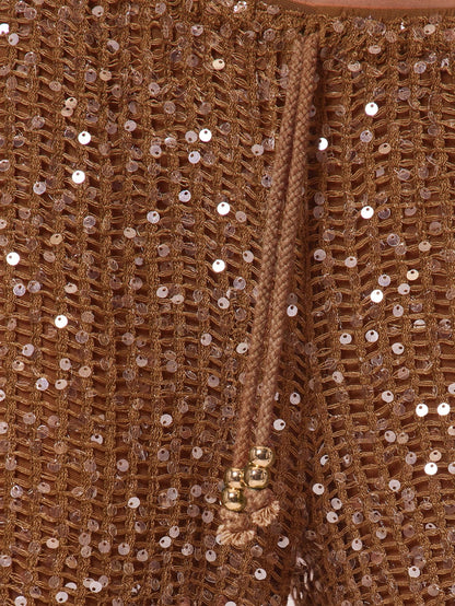 Musera Resort Women Cover Ups Ibiza Boho Vacation Holiday Beach Elegant Summer Sequin Wide Leg Crochet Trouser Spring Carvinal Beachwear Festival