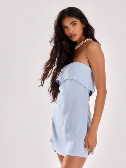 MUSERA Seam Detail Swing Dress Summer Spring Wedding Guest Elegant Cute Cute Elegant Vacation Beach Holiday Ibiza Festival Fall Night Out Date Party