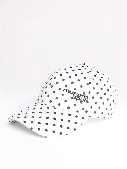 Musera Sport 1 Piece Fashionable Sports Sunshade Black Polka Dots Polka Dots Embroidered Letters Daily Travel With Women's Baseball Cap